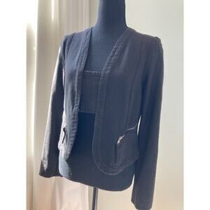 Lurdes Bergada Jacket Womens Small Black Cotton Bolero Cropped